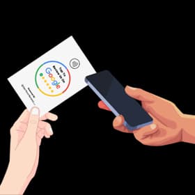 Customer taps phone to Review Tap Card